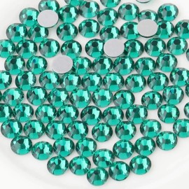 Beadsland Flat Back Crystal Rhinestones Round Gems for Nail Art and Craft Glue Fix, Blue Zircon, 7.0-7.3mm, SS34/288pcs