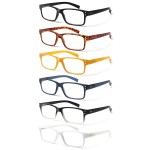 NORPERWIS Reading Glasses 6 Pairs Quality Readers Spring Hinge Glasses for Reading for Men and Women (6 Pack Mix Color -1, 2.00)