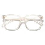 PANNER Oversized Square Blue Light Blocking Glasses for Women Men Anti Glare Reduce Eyestrain Computer Glasses(Cream)