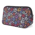 AJLTPA Cosmetic Bag Waterproof Neoprene Zipper Pouch Travel Portable Toiletry Makeup Bags Organizer Case for Women and Girls, Paw and Bone