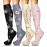 4 Pairs Compression Socks for Women Circulation-Best Support for Nurses,Running,Athletic,Travel L-XL