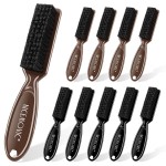 NICEMOVIC 10 Pcs Barber Clipper Cleaning Brush, Barber Accessories Supplies, Blade Trimmer Cleaning Mini Brush Bulk Set Duster Manicure Nylon Brush Hair Styling Tool (Black&Brown)