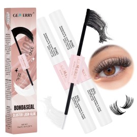GEMERRY Lash Bond and Seal 2Pcs Bond and Seal Lash Glue for Lash Clusters Long Retention 48-72 Hours Waterproof Cluster Lash Glue for Eyelash Clusters DIY at Home