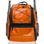 Athletico Youth Baseball Bag - Bat Backpack for Baseball, T-Ball & Softball Equipment & Gear | Holds Bat, Helmet, Glove | Fence Hook (Orange)