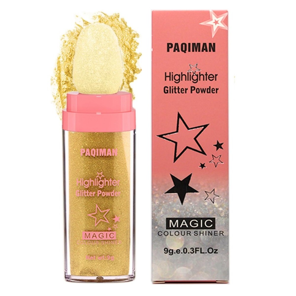 Gold Glitter Powder, Sparkling Neon Outfit Party Rave Festival Accessories Body and Face Highlighter Makeup.(05 Gold)