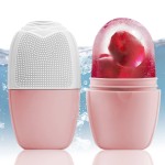 XHJRI Ice Face Roller Massager,Ice Cube Roller for Face, Eyes and Neck Naturally Conditioning and Skin Care,De-Puff Eye Bags,Reduce Migraine Pain,Reusable Massage Silicone Ice Mold (New Pink White)
