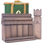 ApudArmis Kubb Yard Game Set, Viking Chess Outdoor Clash Toss Yard Game with Carrying Case - Rubber Wooden Backyard Lawn Games Set for Teenagers Adults Family(Brown)