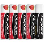 ChapStick Strawberry Lip Balm 4-Pack + 1 Classic Original ChapStick, Lip Moisturizer, 0.15 Oz Ea (5 Piece Set)