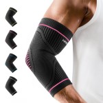 Rakiie Elbow Compression Sleeve 2 Pack, High Elastic Elbow Brace for Tendonitis and Tennis Elbow for Women & Men, Elbow Sleeve for Tennis, Golfer, Badminton, Weightlifting, Pink L