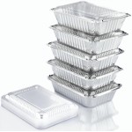 Spare Essentials (110 Pack) 2.25LB Aluminum Containers with Lids 8.5x6 - Disposable Foil Pans for Takeout, Baking, Freezing, Food Storage - Aluminum Pans, To Go Containers with Plastic Lids