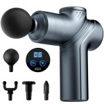 LEERCON Massage Gun Deep Tissue, Portable Massage Gun with 4 Interchangeable Heads for Deep Muscle Relief and Relaxation