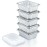 Spare Essentials 110 Pack - Small Aluminum Pans with Plastic Lids 1LB Disposable Baking Foil Containers, Takeout Food Storage, Freezer, for Restaurants & Catering - Size 5.5x4.5x1.9