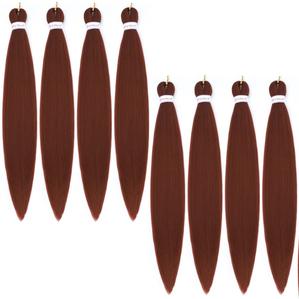 Alrence Pre Stretched Braiding Hair Long Braid 18 Inch 8 Packs Professional Braiding Hair Extensions Synthetic Crochet Twist Braids (18 Inch, 350)