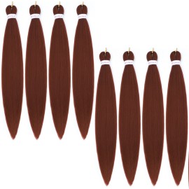 Alrence Pre Stretched Braiding Hair Long Braid 18 Inch 8 Packs Professional Braiding Hair Extensions Synthetic Crochet Twist Braids (18 Inch, 350)