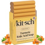 Kitsch Kojic Acid Soap - Turmeric Soap Bar with Hyaluronic Acid & Shea Butter - Brightening & Hydrating Body Wash & Face Wash for Dark Spots, Even Skin Tone & Natural Glow - Made in USA - 4 oz