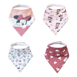 Copper Pearl Baby Bandana Drool Bibs for Drooling and Teething 4 Pack Gift Set Minnie Mouse