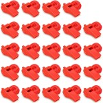 Hipat Red Emergency Whistles with Lanyard, Loud Crisp Sound Plastic Whistles Bulk Ideal for Outdoor SportLifesavingand Officials
