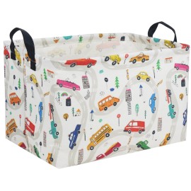 Essme Rectangular Boys Basket,Kids Storage Basket with Handles for Car Decor,Racing Storage BinCar