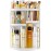HEMTROY Makeup Organizer 360 rotating, Adjustable Skincare Organizers with Brush Holder, Cosmetics Display Cases for Vanity Bathroom Countertop Large Capacity Carousel Make up Caddy Shelf (White)