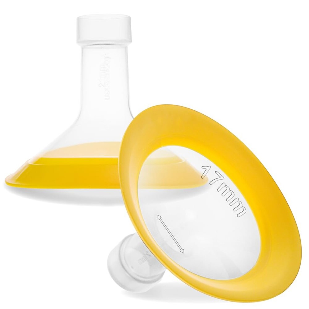 Nenesupply 17mm Oval Flanges Compatible with Lansinoh Breast Pump Parts Replace 17mm Lansinoh Flange Accessories. Work with Signature Pro Smart Pump and Manual Pumps