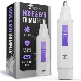 ToiletTree Products Nose Hair Trimmer for Women with LED Light - with Stainless Steel Blades, Water Resistance - Ear Nasal Hair Cutter/Removal