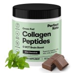 Perfect Keto Collagen Protein Powder with MCT Oil - Grassfed, GF, Multi Supplement, Best for Ketogenic Diets, Use as Keto Creamer, in Coffee and Shakes for Women & Men (Mint Chocolate)
