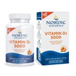 Nordic Naturals Vitamin D3 5000, Orange - 200 Mini Soft Gels - Support for Healthy Bones, Mood, & Immune System - Vegetarian - Non-GMO - 200 Servings
