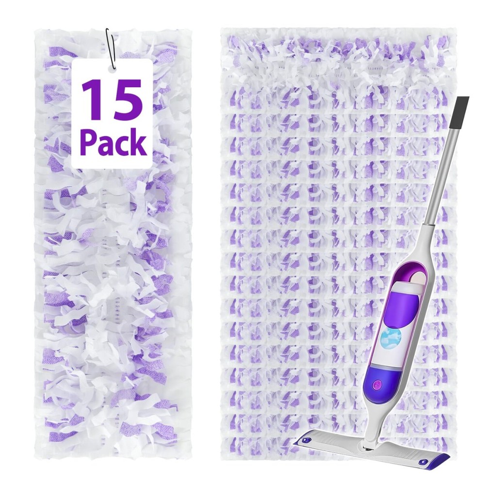 15 Pack Disposable Power Mop Refills for Swiffer Power Mop Multi-Surface & Wood Mopping Pad,Spray Wet Pads Refills, PowerMop Pads for Floor Cleaning(Quick-Absorb, No Residue)