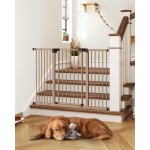 keny Extra Wide Baby Gate - 29 to 47.3 Auto Close Safety Gate, Pressure Mounted, No Drilling, Brown