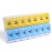Sukuos AM PM Weekly Pill Organizer 7 Day, 2 Times A Day Medicine Pill Box with Easy Push Button, BPA Free Vitamin Cases for Fish Oil/Supplements, Easy to Clean (Yellow&Blue)