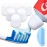 Self Closing Toothpaste Caps 6-Pack by Tilcare - No Waste Cap Dispensers for Adult and Kids Bathroom - Mess-Free Toothpaste Lids - Easy to Use, Food Grade Silicone and BPA-Free Toppers - All White