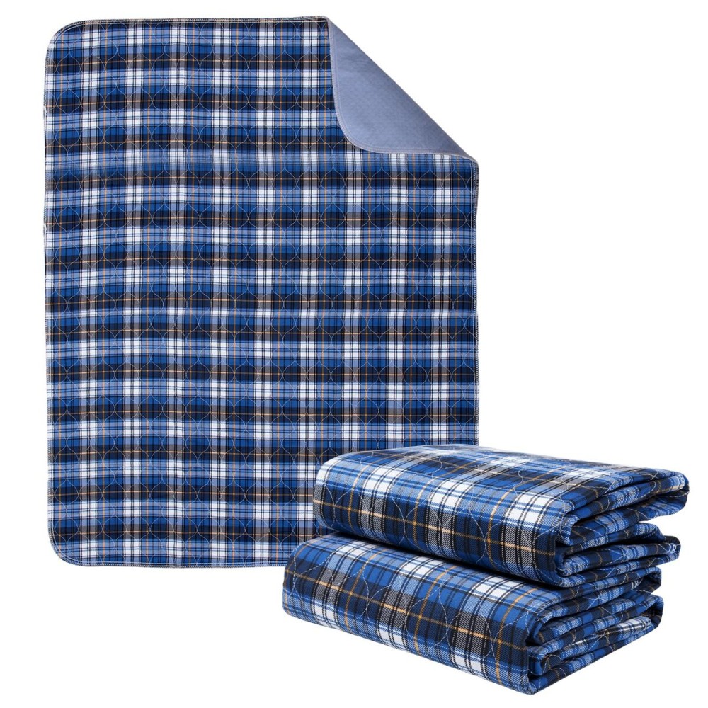 Brosive Washable Bed Pads, Non-Slip Bed Pads for Incontinence (36 x 72, 2 Pack) - Waterproof and Reusable Underpads for Adults, Kids, and Pets, Blue