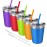 Kids Cups with Straws and Lids Leak Proof, 5 Pack 10oz Sippy Cups With Straws Spill Proof Cup for Toddlers, Stainless Steel Sippy Cup with Lid for Hot & Cold Drinks, Straw Cup for School, Outdoor