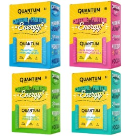 Quantum Energy Square: Energy Bar with Caffeine & 10g Protein. Delicious Healthy Snack On The Go. (Vegan, Gluten-free, Soy-free, Dairy-free) (Variety Mega Pack)