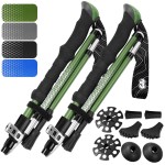 Premium Foldable Hiking Poles by USA Brand - Adjustable, Lightweight Trekking Poles Made of Aircraft Aluminum, Metal Flip Locks & Comfortable Real Cork and EVA Foam Grips