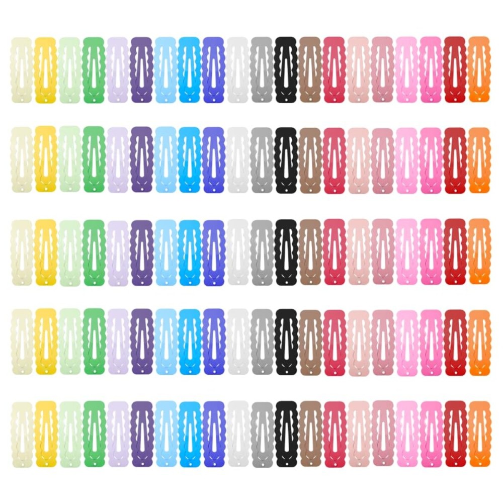 ECADY 100-Piece Metal Snap Hair Clips for Girls, Toddlers, and Kids - Perfect for Fine Hair, Thick Hair, and More - Featuring Fun Rectangle Designs