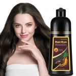 Natural Black Tea Hair Dye Shampoo 3-in-1, 100% Gray Hair Coverage in Minutes, Hair Instant Dye Shampoo for Women Men, Plant Based Hair Color Shampoo with Conditioner, Champu Con Tinte Para Canas