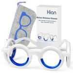 Hion Motion Sickness Glasses, Car Sickness Glasses,Relieve Carsickness Airsickness Seasickness Glasses,Anti Nausea Vertigo Glasses, No Lens Liquid Glasses for Adults or Kids(Bule)