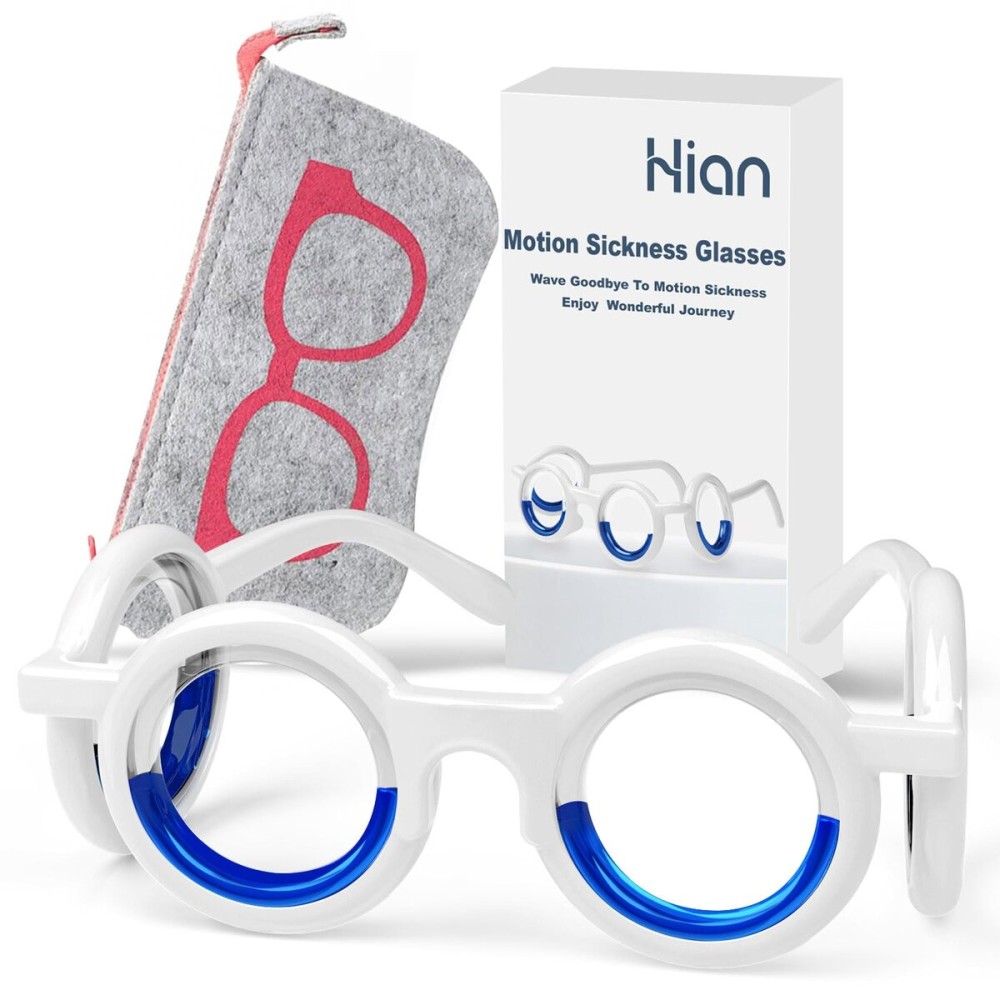 Hion Motion Sickness Glasses, Car Sickness Glasses,Relieve Carsickness Airsickness Seasickness Glasses,Anti Nausea Vertigo Glassesfor Adults or Kids(Red-Box)