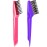 Yaomiao 2 Pcs Hair Brush Cleaner Tool 2-in-1, Pink and Purple Hairbrush Cleaner for Removing Hair Dust, Mini Comb for Removing Dirt, Home Salon Use