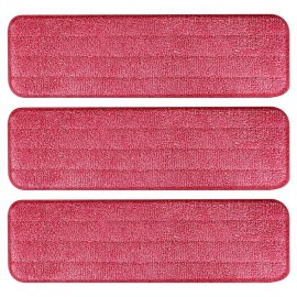 AmaVins 3 Pack Microfiber Cleaning Pads with All Bona Mop, Reusable Microfiber Mop Pads for 18 Inch Mop, Hardwood Floor Replacement Cleaning Mop Pads, Machine Washes