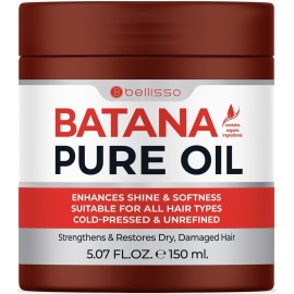 Batana Oil - Pure, Unrefined and Cold Pressed - Volumizing Hair Treatment for Women and Men - Hydrating Nourishment for Dry, Broken and Brittle Split Ends - Deep Hydration and Moisture Hair Mask