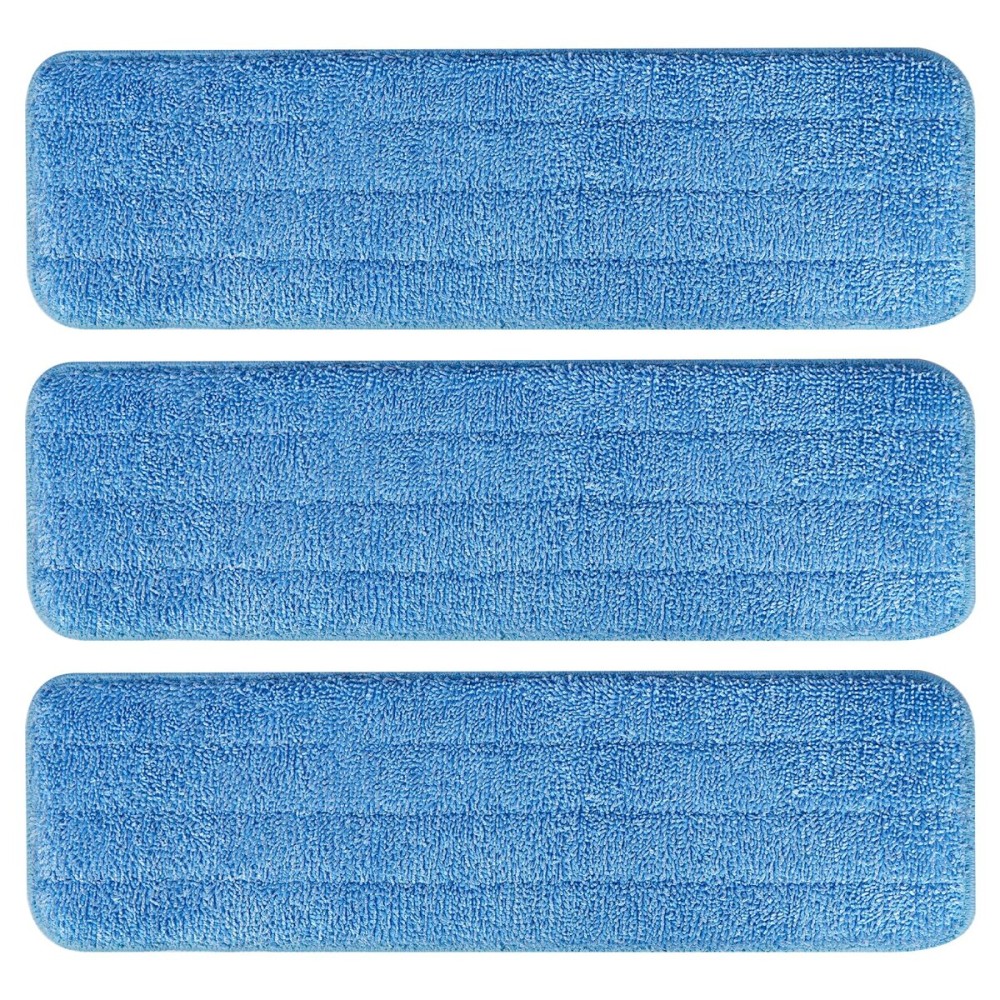 AmaVins 3 Pack Microfiber Cleaning Pads for Bona Mop, Reusable Microfiber Mop Pads for 18 Inch Mop, Hardwood Floor Replacement Cleaning Mop Pads, Machine Washes