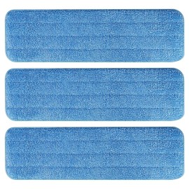 AmaVins 3 Pack Microfiber Cleaning Pads for Bona Mop, Reusable Microfiber Mop Pads for 18 Inch Mop, Hardwood Floor Replacement Cleaning Mop Pads, Machine Washes