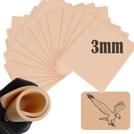 20Pcs Tattoo Skin 3MM - Urknall Fake Skin 3mm Blank Practice Skins Double Sides for Beginners and Artists Tattoo Supplies