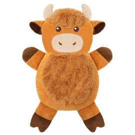 Microwave Heating Pad for Pain Relief, 16 x 11 Microwavable Heating Pads for Cramps, Back Pain, Neck Shoulder, Muscles, Knee, Joints, Natural Heat Pack Moist Heat, Highland Cow with Round Eyes