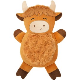 Microwave Heating Pad for Pain Relief, 16 x 11 Microwavable Heating Pads for Cramps, Back Pain, Neck Shoulder, Muscles, Knee, Joints, Natural Heat Pack Moist Heat, Squint Highland Cow