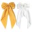SUSULU Large Hair Bow Clips for Women Ginger Yellow Hair Bow White Hair Bow Slides for Girls Satin Hair Barrettes with Long Ribbon Tail,Wedding Birthday Women Hair Accessories Pack of 2