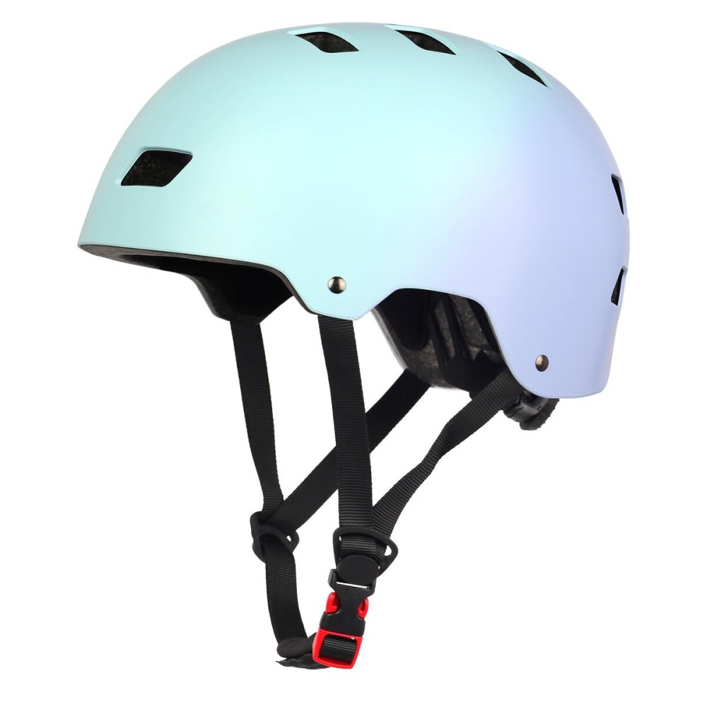 Bike Skateboard Helmet, Adjustable and Multi-Sport for Skate Scooter, 3 Sizes for Adult Youth Kids Toddler (Gradual Cyan Purple)
