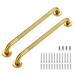 Grab Bars for Shower, 2 Pack 20-Inch Anti Slip Shower Handles for Elderly, Safety Shower Grab Bar, Stainless Steel Handicap Grab Bars for Bathroom,Toilet (Gold, 1 Diameter)